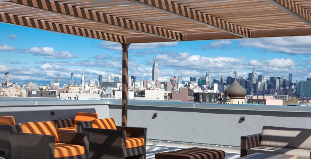 rooftop lounge at 544 Union, Williamsburg,  Brooklyn, New York